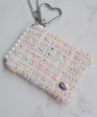 sidepearl×pastel line×sequins（charm pouch）