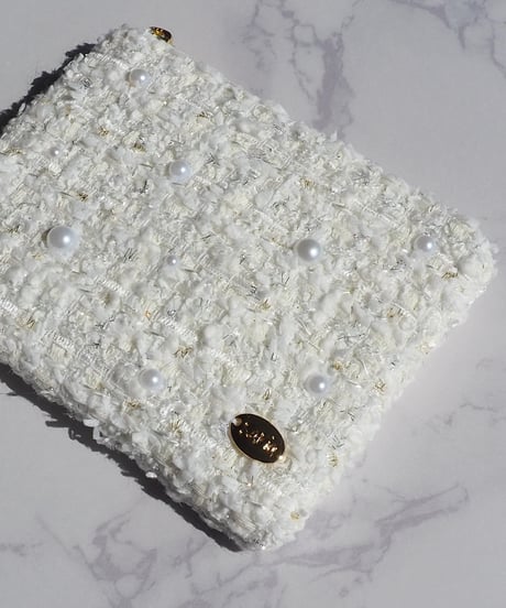 pearl×white couture tweed（pouch）