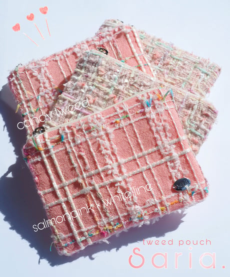 peachpink×white line（pouch）