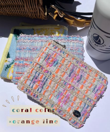 coral color×orange line（pouch）