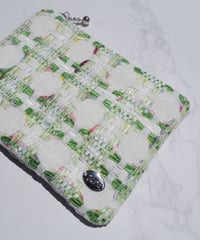 mist mint×white check（pouch）