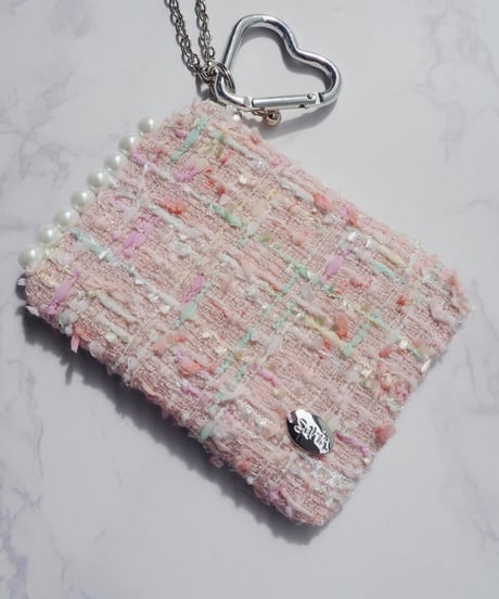 sidepearl×candy tweed（charm pouch）