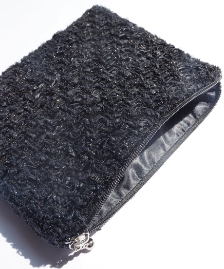 【M size】black×lamé russell fringe（pouch）