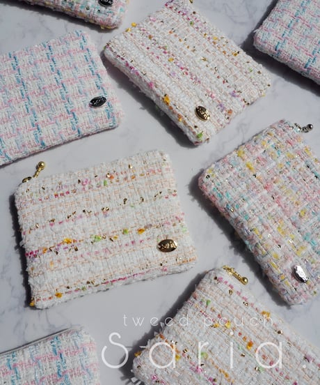 【Msize】floral bloom tweed（pouch）