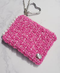 sidepearl×rose pink tweed（charm pouch）