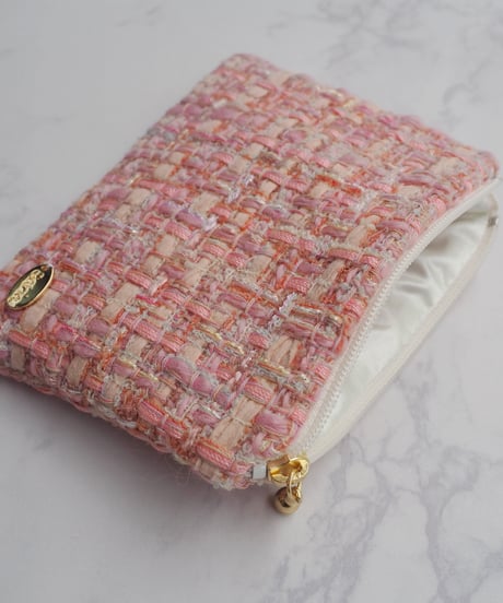 coral pink scramble（pouch）【gold charm】
