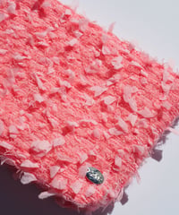 【マチ付き】coral pink×feather（pouch）