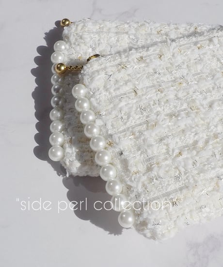 white couture tweed（pouch）