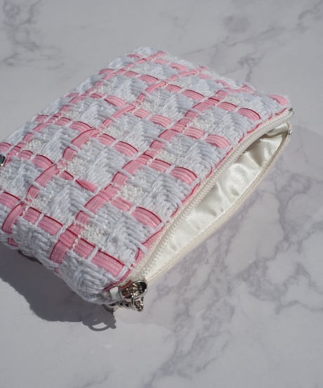 pink check×white（pouch）