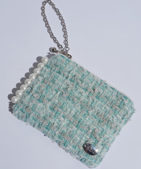 sidepearl×light blue×silver（charm pouch）