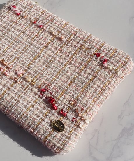 【M size】pink beige×gold（pouch）