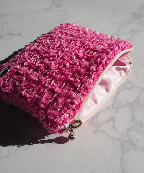side pearl×rose pink tweed（pouch）