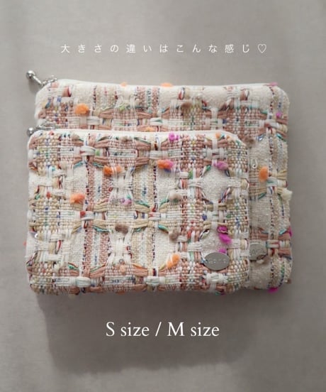 【M size】ivory×pompoms color（pouch）