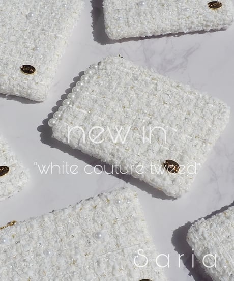 side pearl×white couture tweed（pouch）