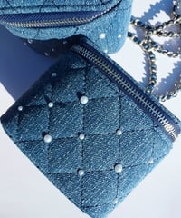 ラスト1点【即納】chain denim mini bag（pearl version）