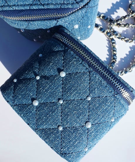 ラスト1点【即納】chain denim mini bag（pearl version）