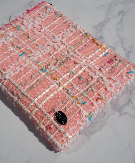【M size】peachpink×white line（pouch）