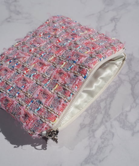 pink×white check（pouch）