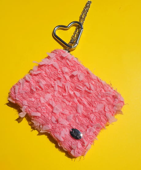 coral pink×feather（charm pouch）