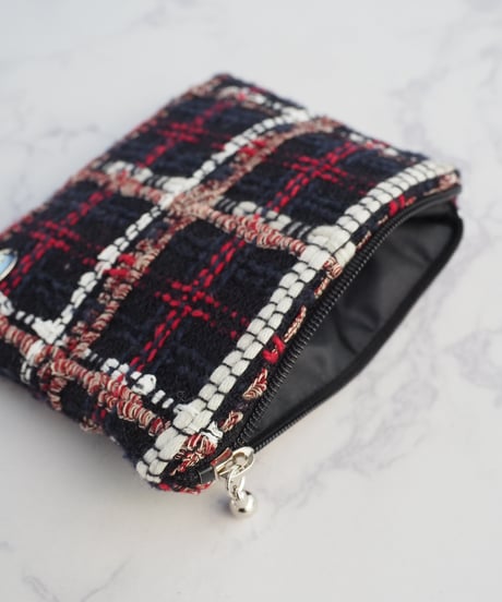 black×red white check（pouch）