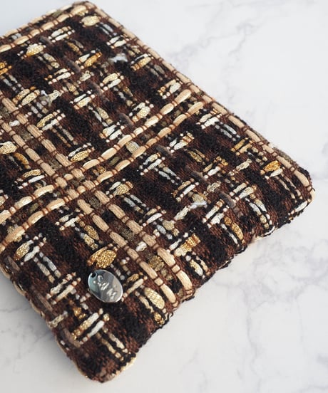 【M size】chocolat brown×gold（pouch）【silver charm】