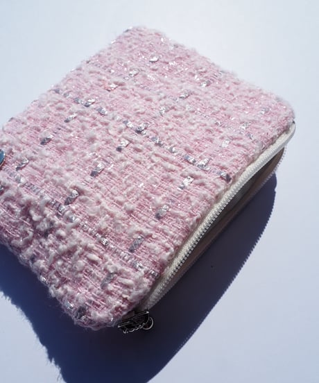 powder pink×silver line（pouch）