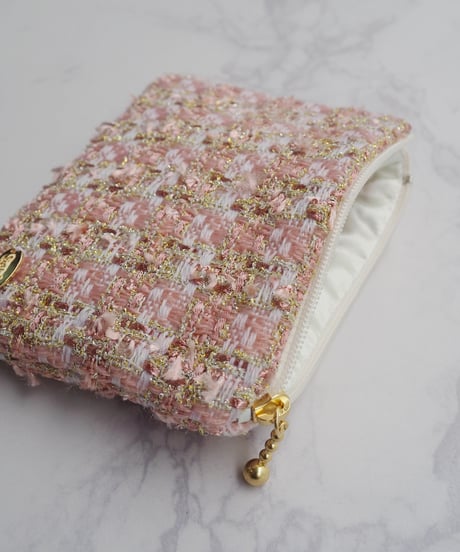 pink beige×gold couture（pouch）【gold charm】