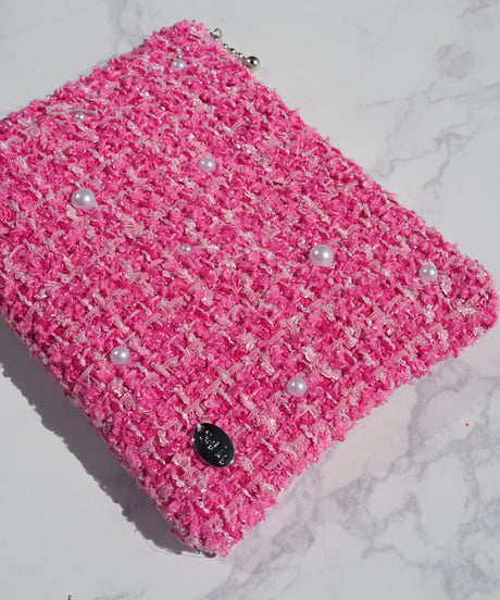 【M size】perl×rose pink tweed（pouch）