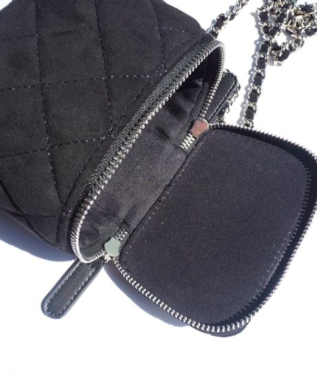 ラスト1点【即納】chain suede mini bag （black）