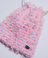【内布防水】pink×white×feather（kinchaku）