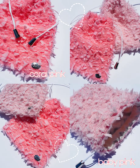 coral pink×feather（kinchaku）