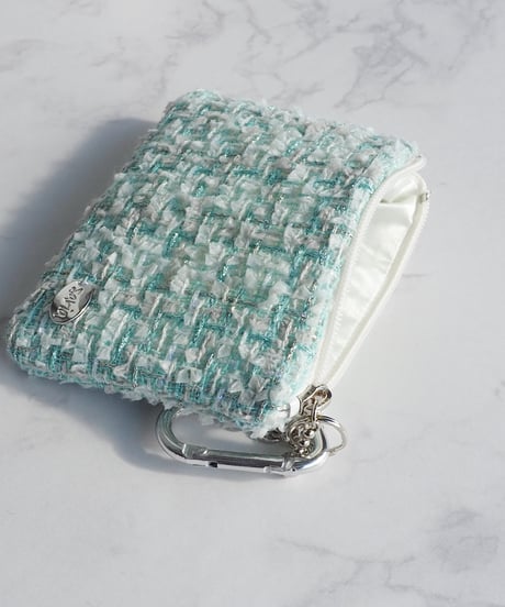 light blue×silver（charm pouch）