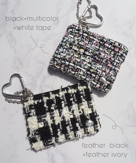 black×multicolor×white tape（charm pouch）