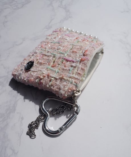 sidepearl×candy tweed（charm pouch）
