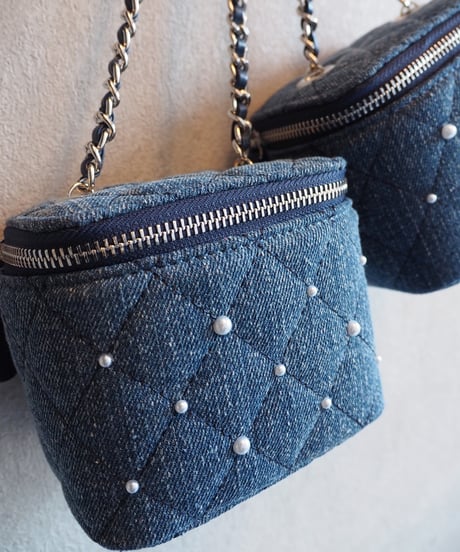 ラスト1点【即納】chain denim mini bag（pearl version）