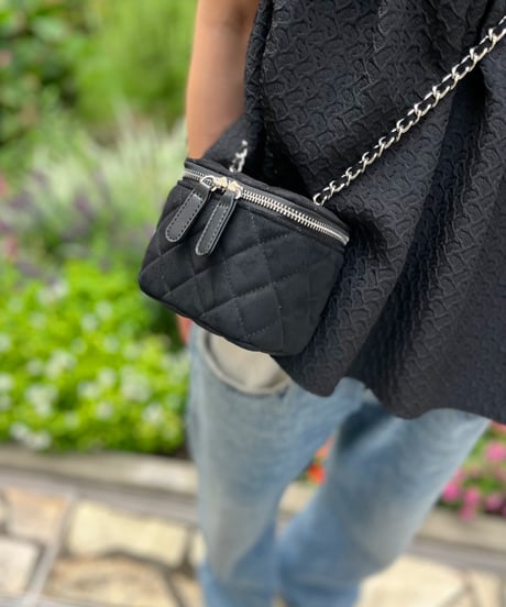 ラスト1点【即納】chain suede mini bag （black）