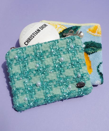 perl×cyan blue×shiny couture（pouch）