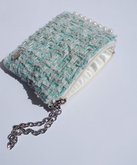 sidepearl×light blue×silver（charm pouch）