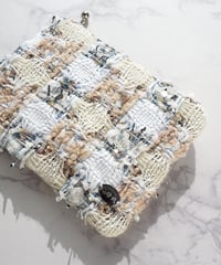 écru×beige check（pouch)