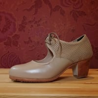 フラメンコシューズ オスーナ　ベージュ　36.5 オスーナ＞フラメンコシューズ(プロA)紐タイプ☆黒 表革 | MIGUSTO