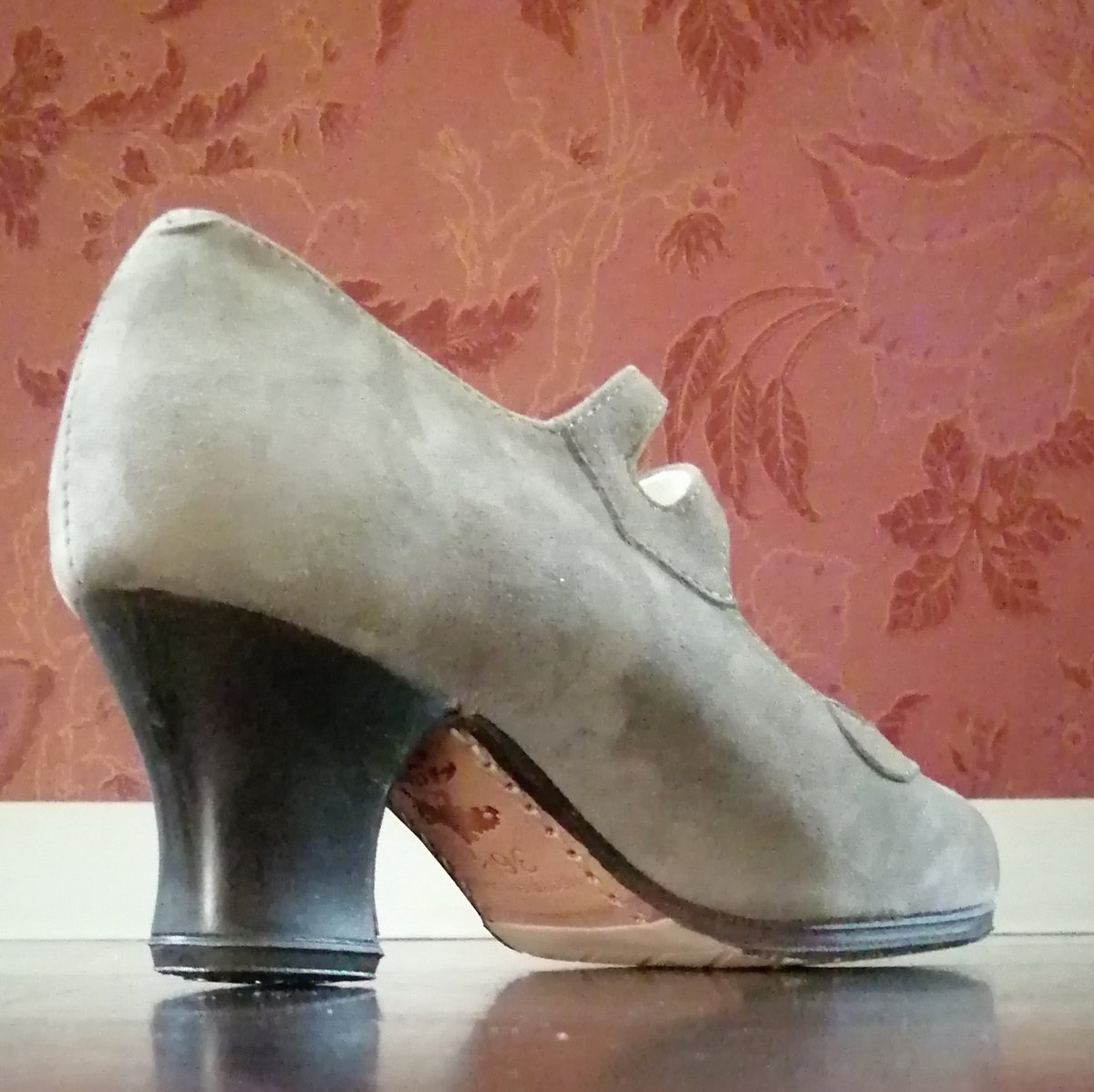オスーナ＞フラメンコシューズ(プロA)2本ベルト☆スエードバイソン