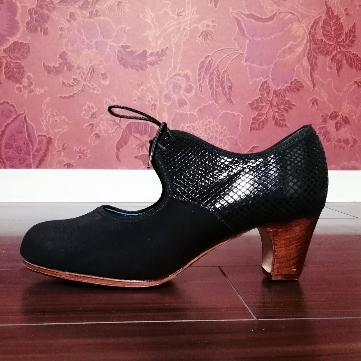 オスーナ＞フラメンコシューズ(プロA)紐タイプ☆スエードコンビ