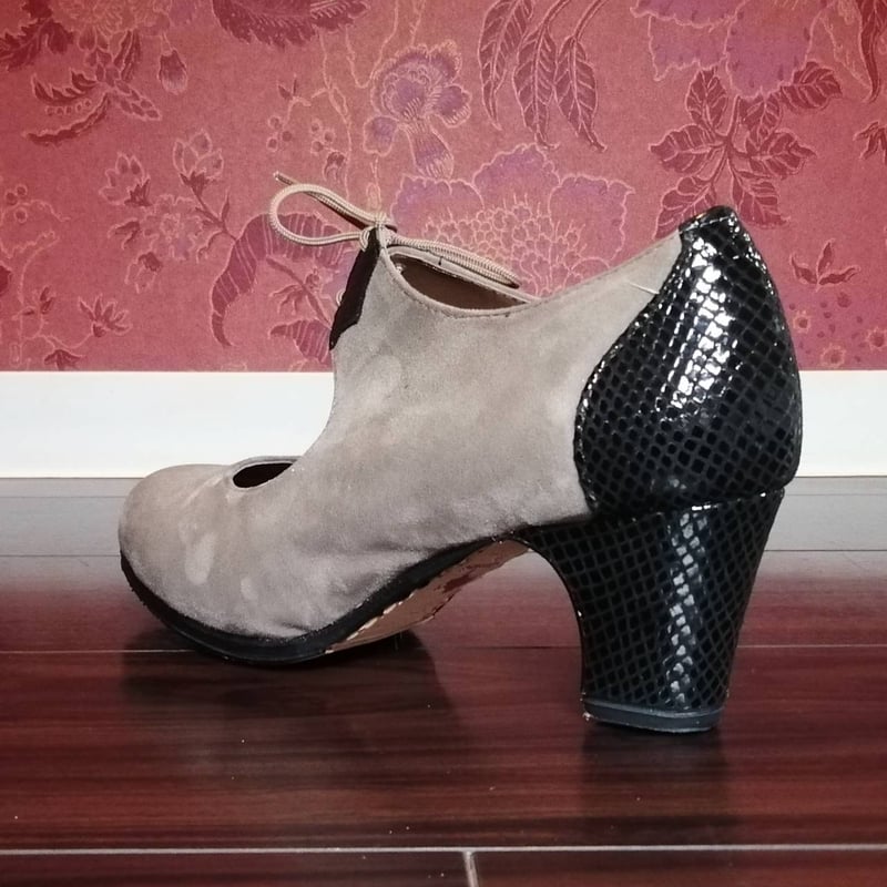 オスーナ＞フラメンコシューズ(プロA)紐タイプ☆スエードコンビ