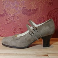 オスーナ＞フラメンコシューズ(プロA)紐コンビ☆表革ベージュコンビ