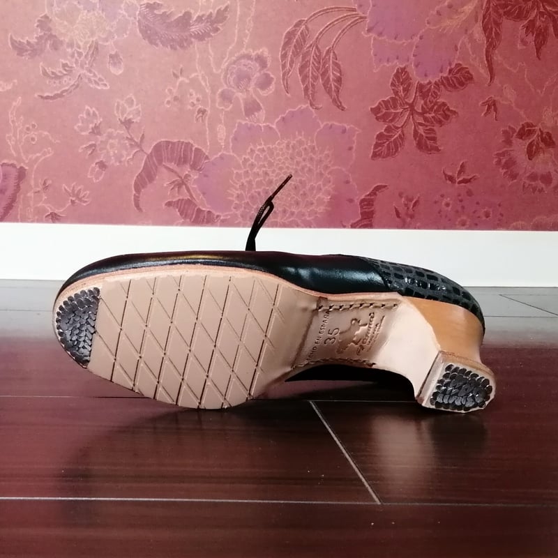 オスーナ＞フラメンコシューズ(プロA)紐タイプ☆表革コンビ☆35