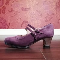 フラメンコシューズ　黒 スエード フラメンコシューズ スウェード 黒