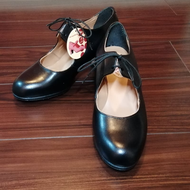 オスーナ＞フラメンコシューズ(プロA)紐タイプ☆黒 表革 | MIGUSTO