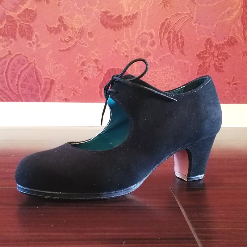 Osuna 黒 スエード フラメンコシューズ ヒール5cm Osuna 黒 スエード フラメンコシューズ ヒール5cm