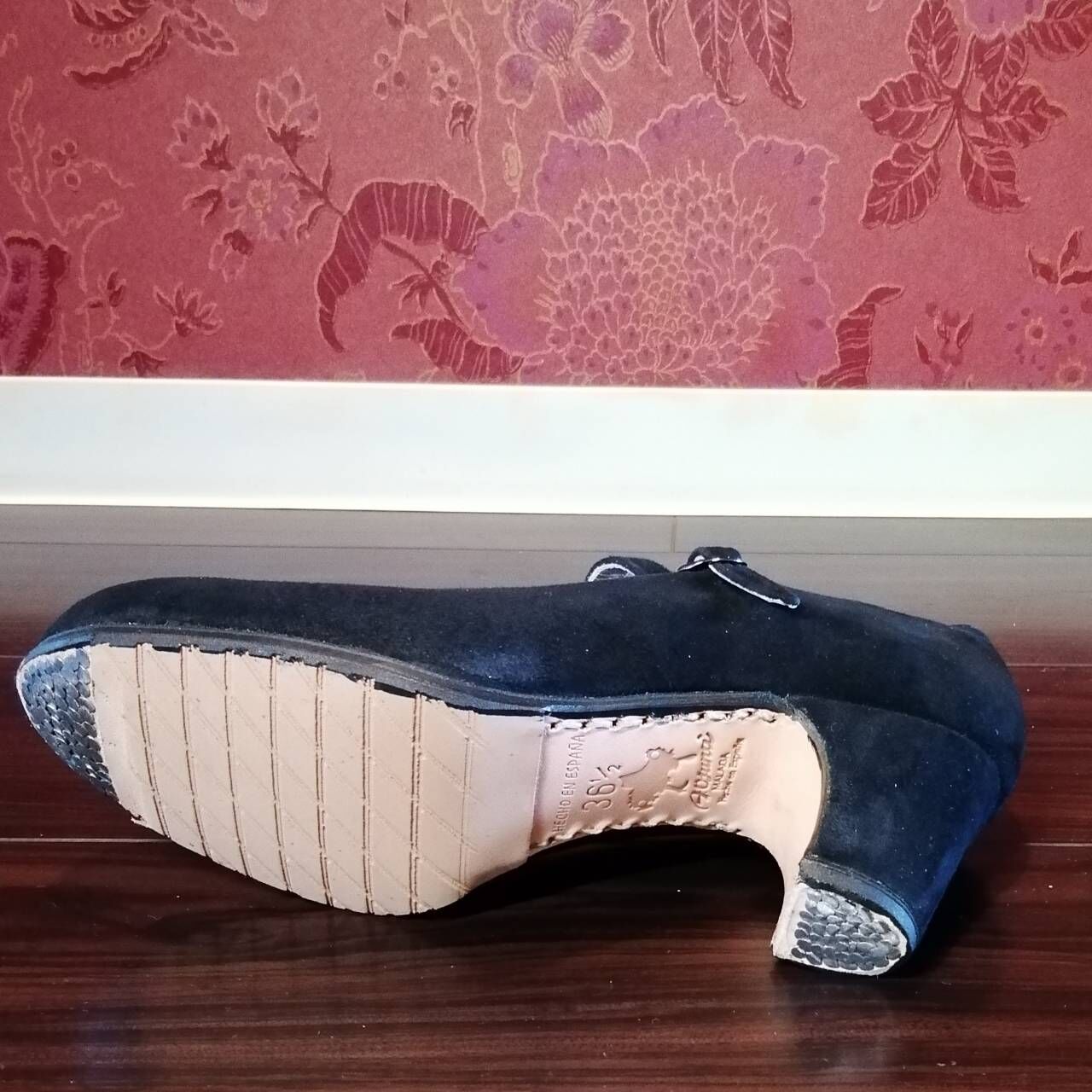 美品☆オスーナ フラメンコシューズ ブルー スエード37 original