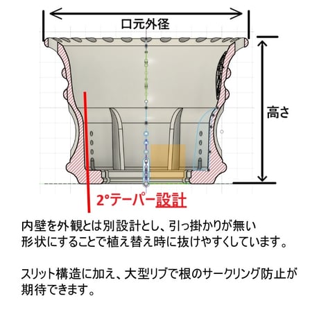 『Drilled』（ドリルド）艶消し黒　3Dプリンター鉢